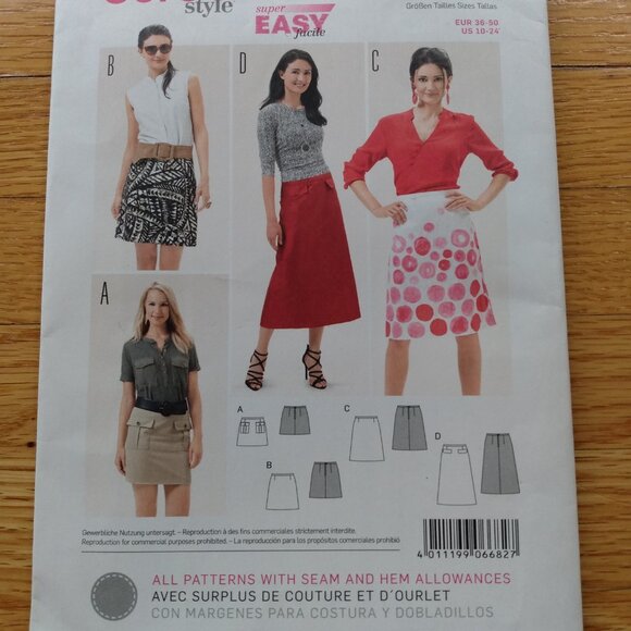 Skirt Sewing Pattern Size 10-24 Burda 6682 Easy to Sew UNCUT - Picture 11 of 11